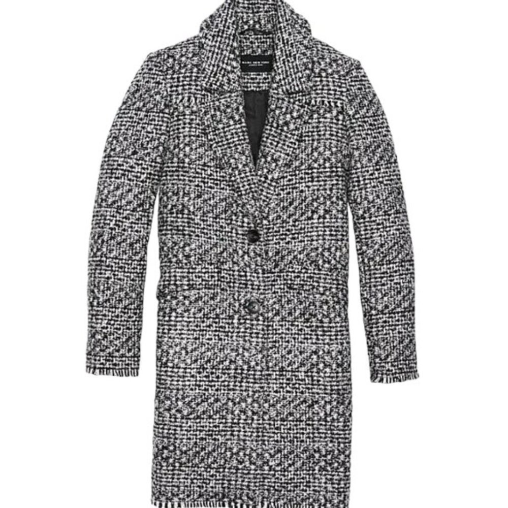 NWOT Andrew Marc "Bellerose" Fringe Wool-blend Timeless Car Coat